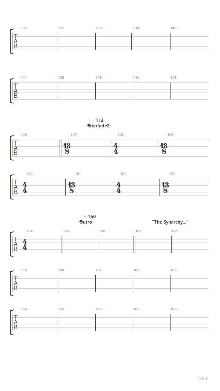 The Synarchy Of Molten Bones吉他谱