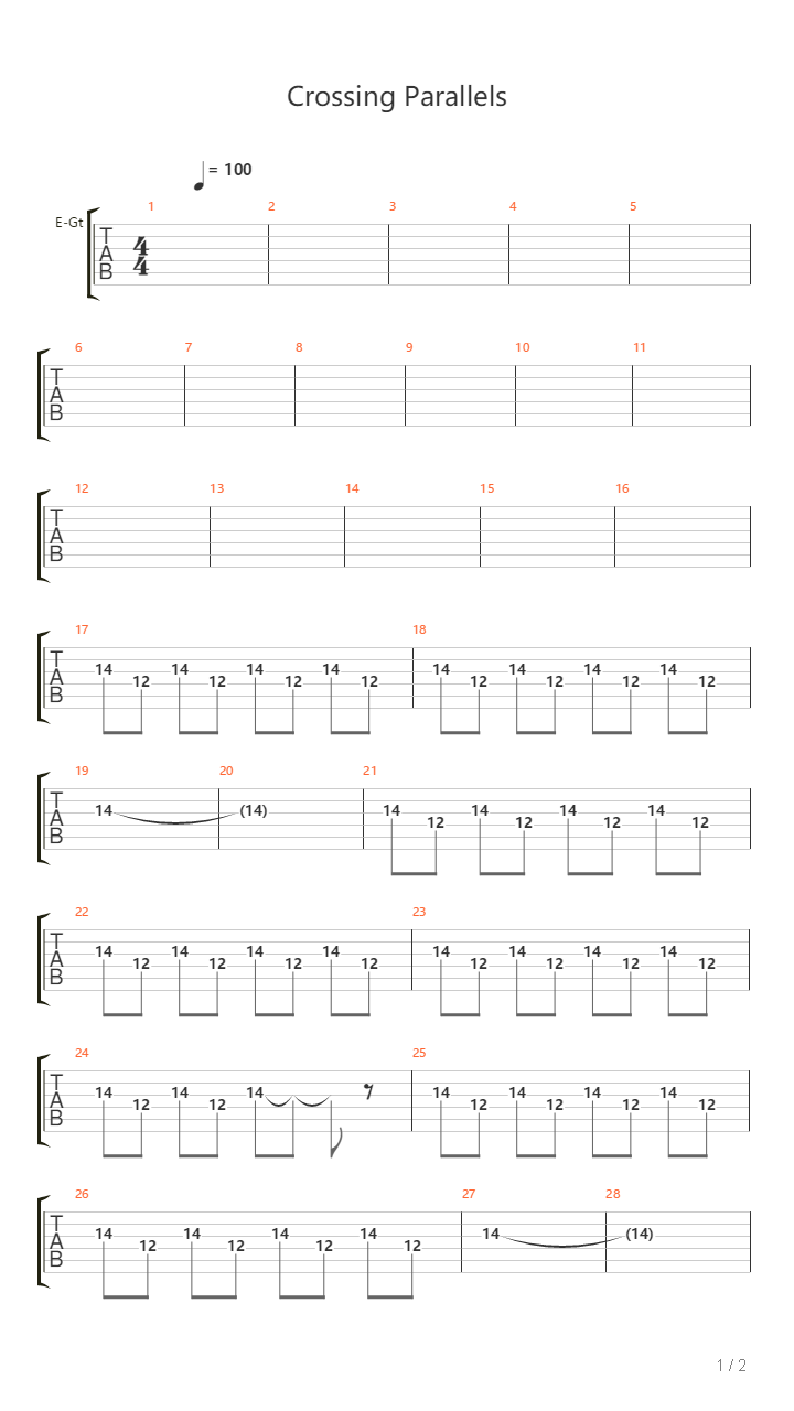 Crossing Parallels吉他谱