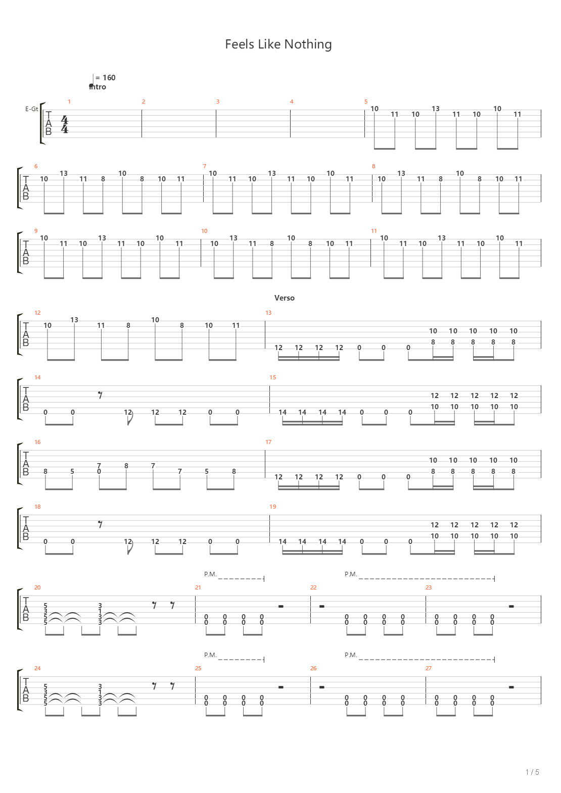 Feels Like Nothing吉他谱