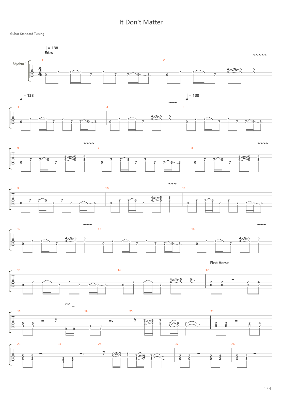 It Dont Matter吉他谱