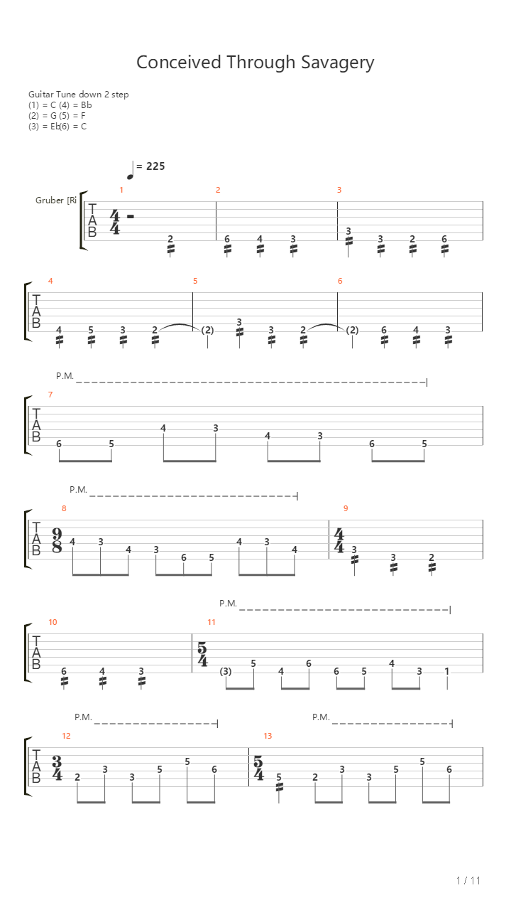 Conceived Through Savagery吉他谱