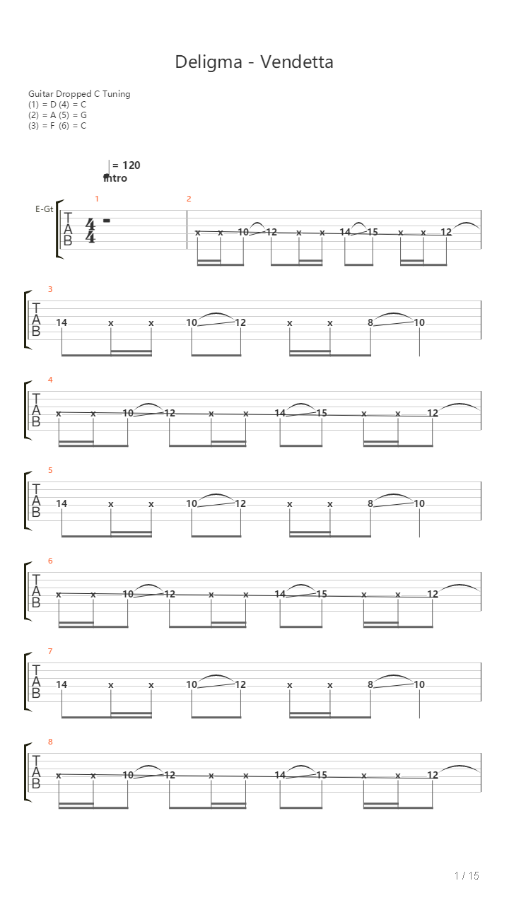 Vendetta吉他谱