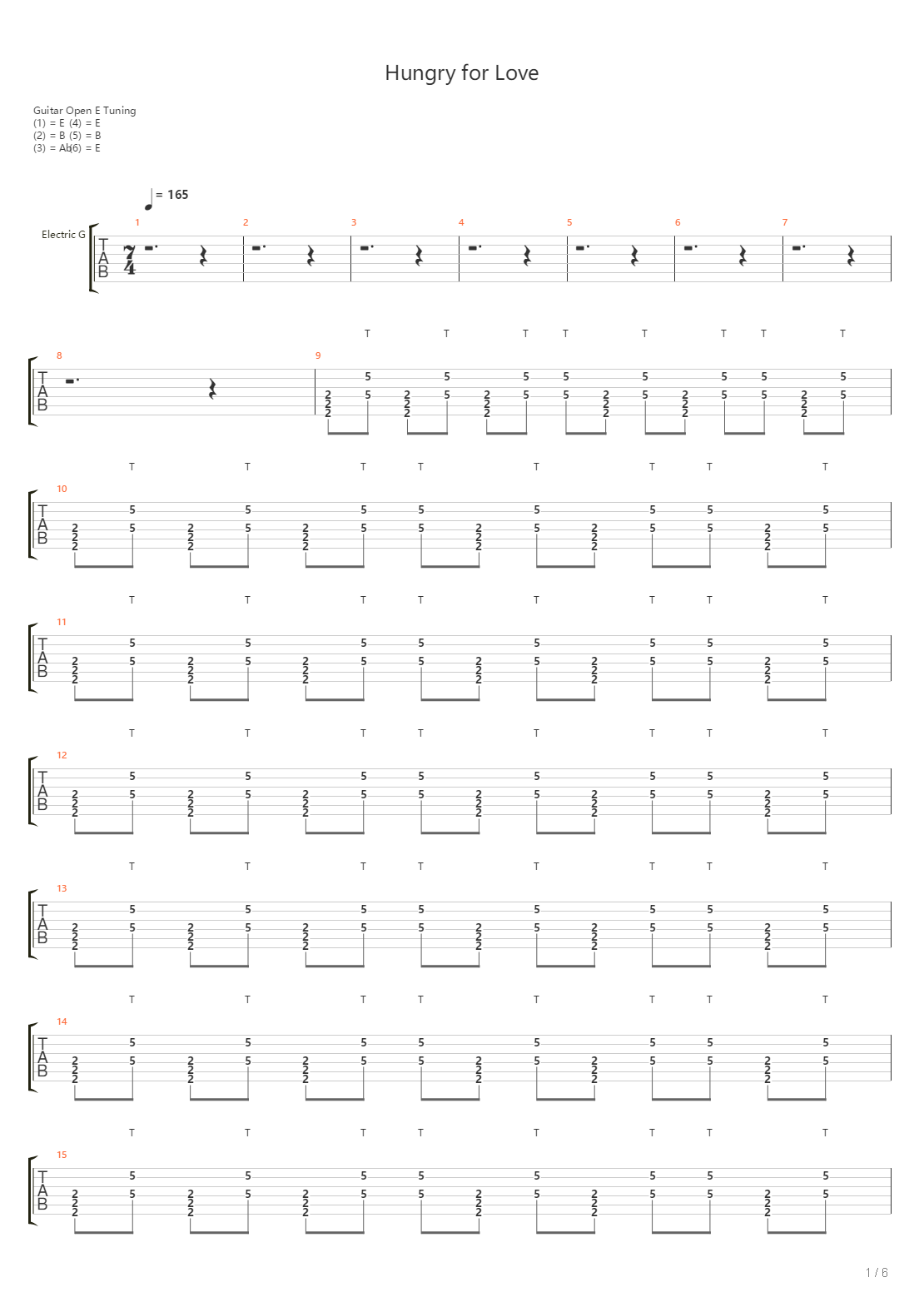 Hungry For Love吉他谱