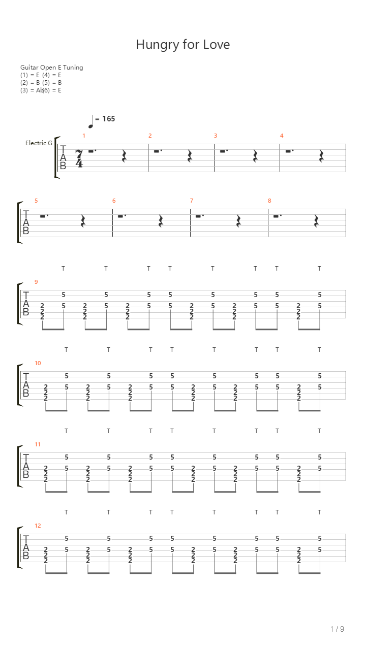 Hungry For Love吉他谱