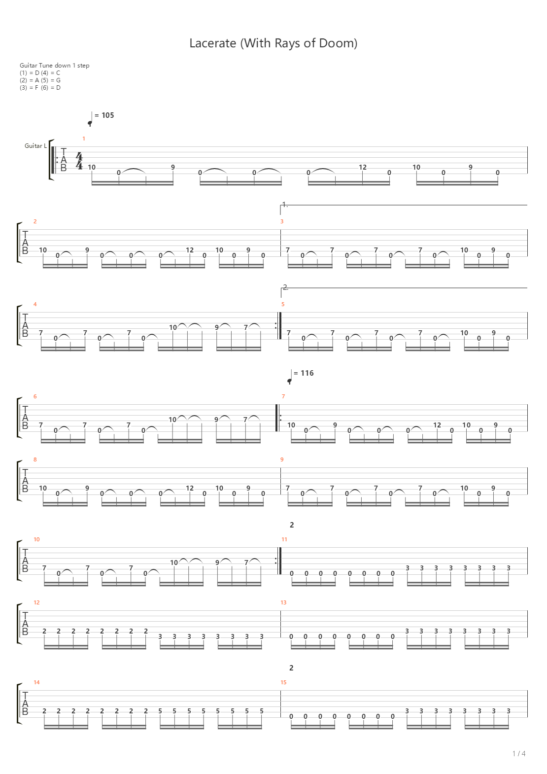 Lacerate With Rays Of Doom吉他谱