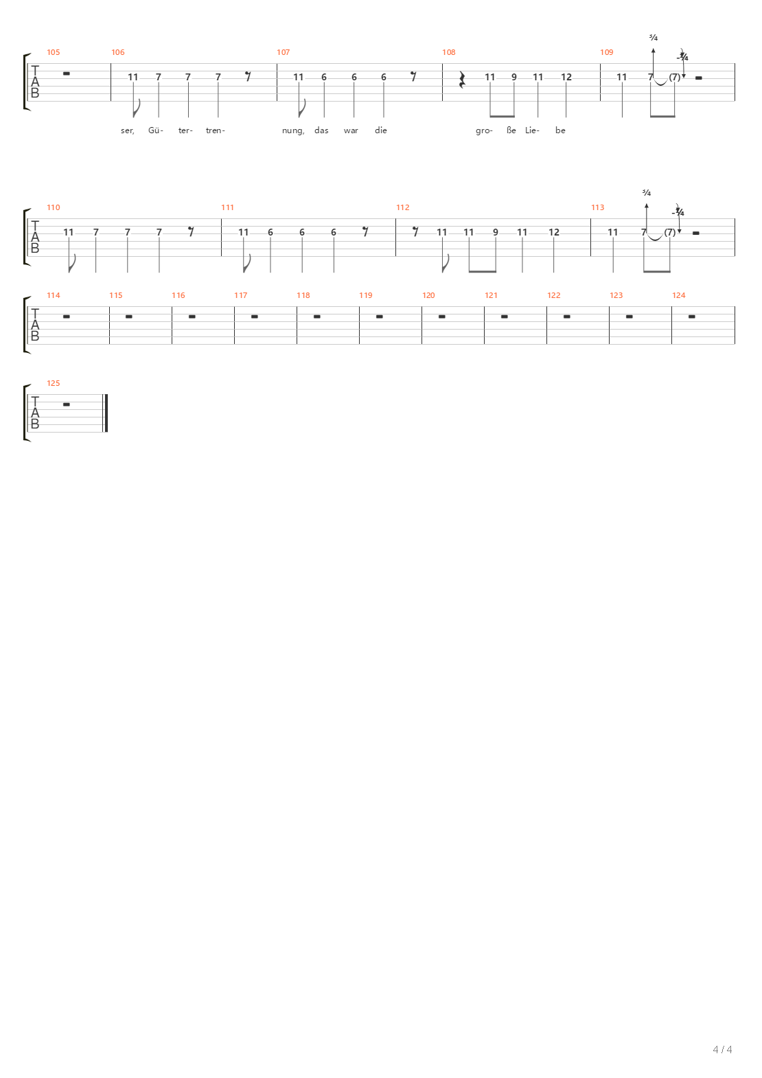 Wahre Liebe吉他谱