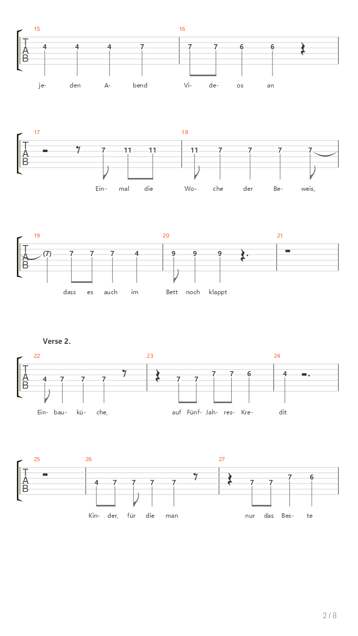 Wahre Liebe吉他谱