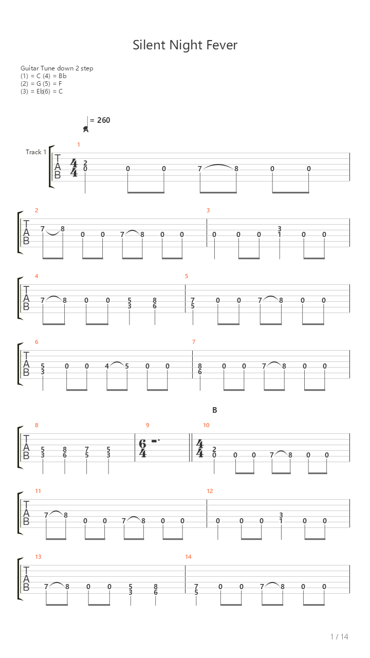 Silent Night Fever吉他谱