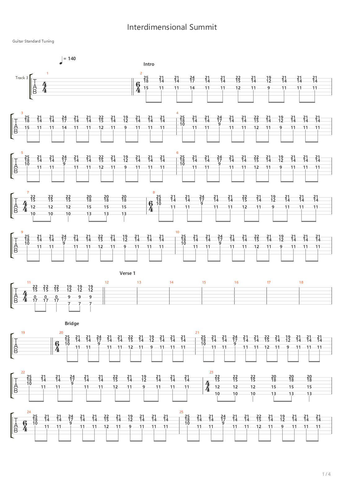 Interdimensional Summit吉他谱
