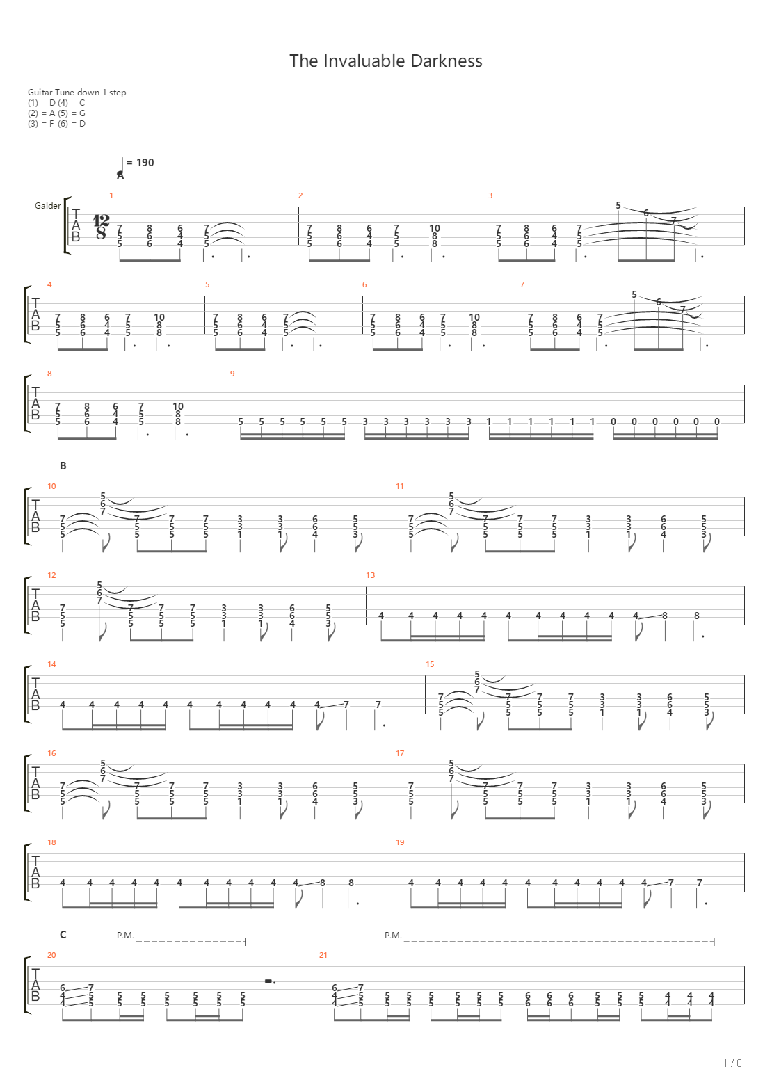 The Invaluable Darkness吉他谱