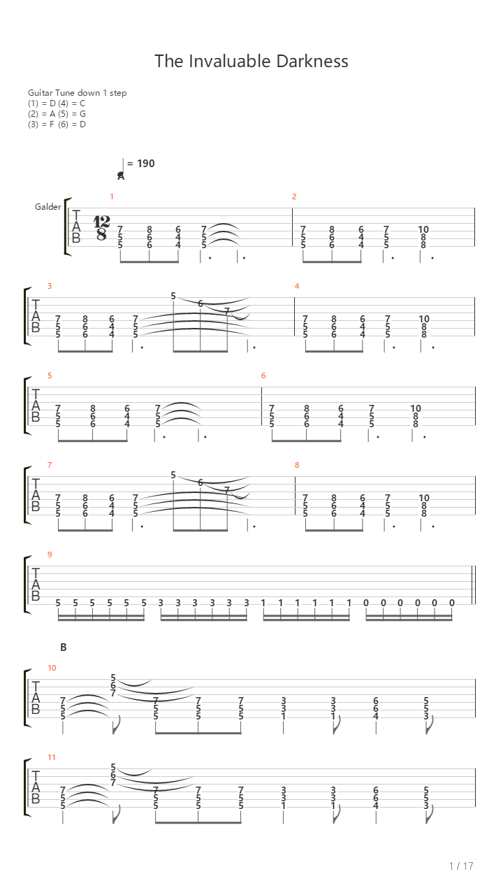 The Invaluable Darkness吉他谱