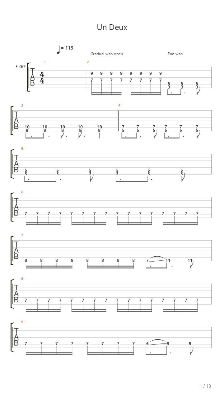 Un Deux吉他谱