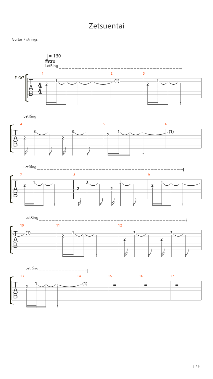 Zetsuentai吉他谱