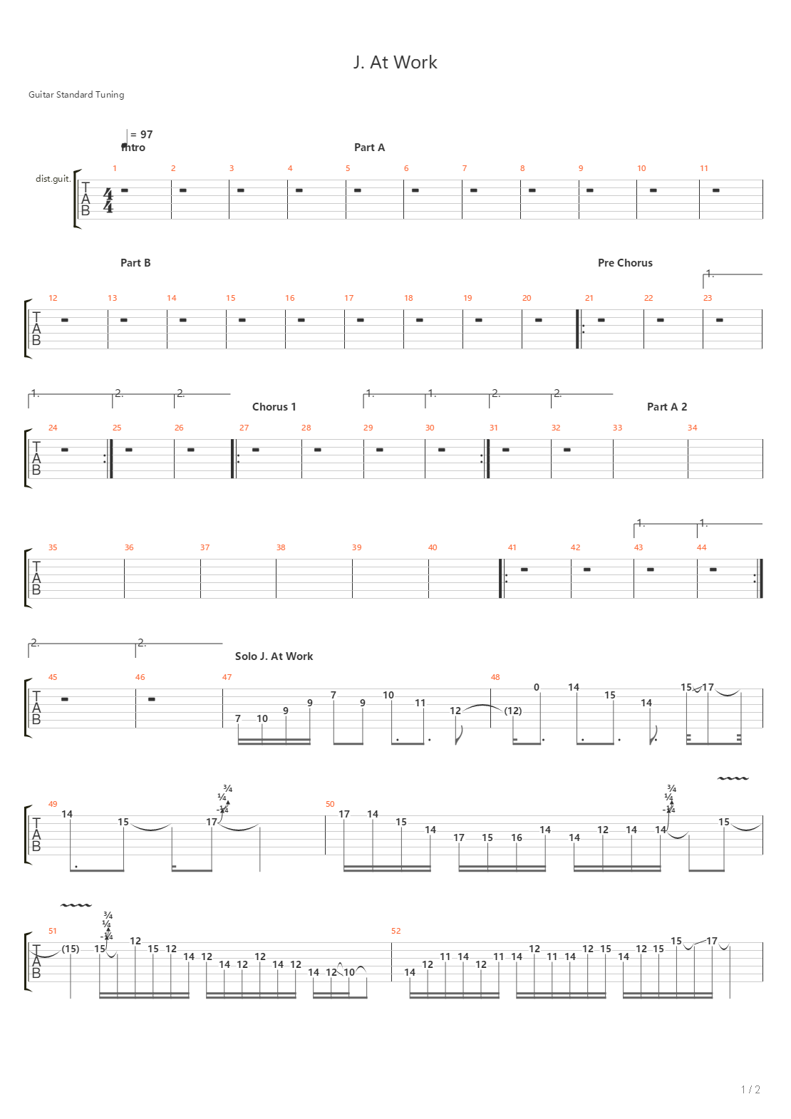 J At Work吉他谱