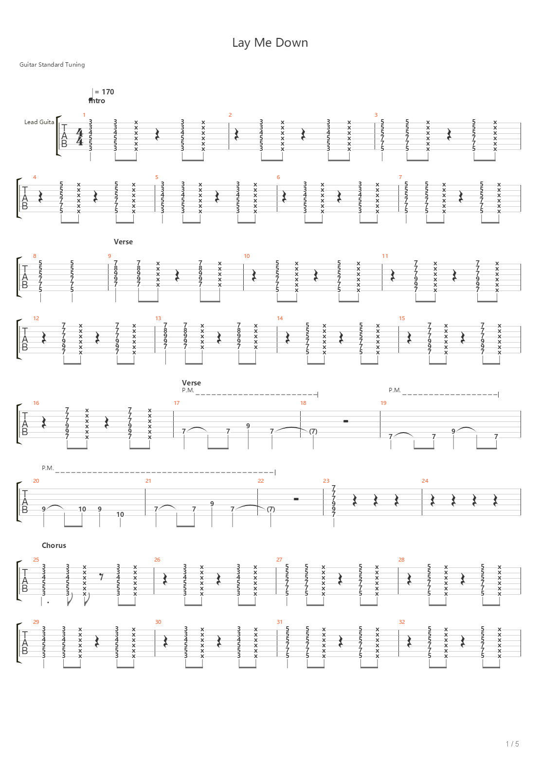 Lay Me Down吉他谱