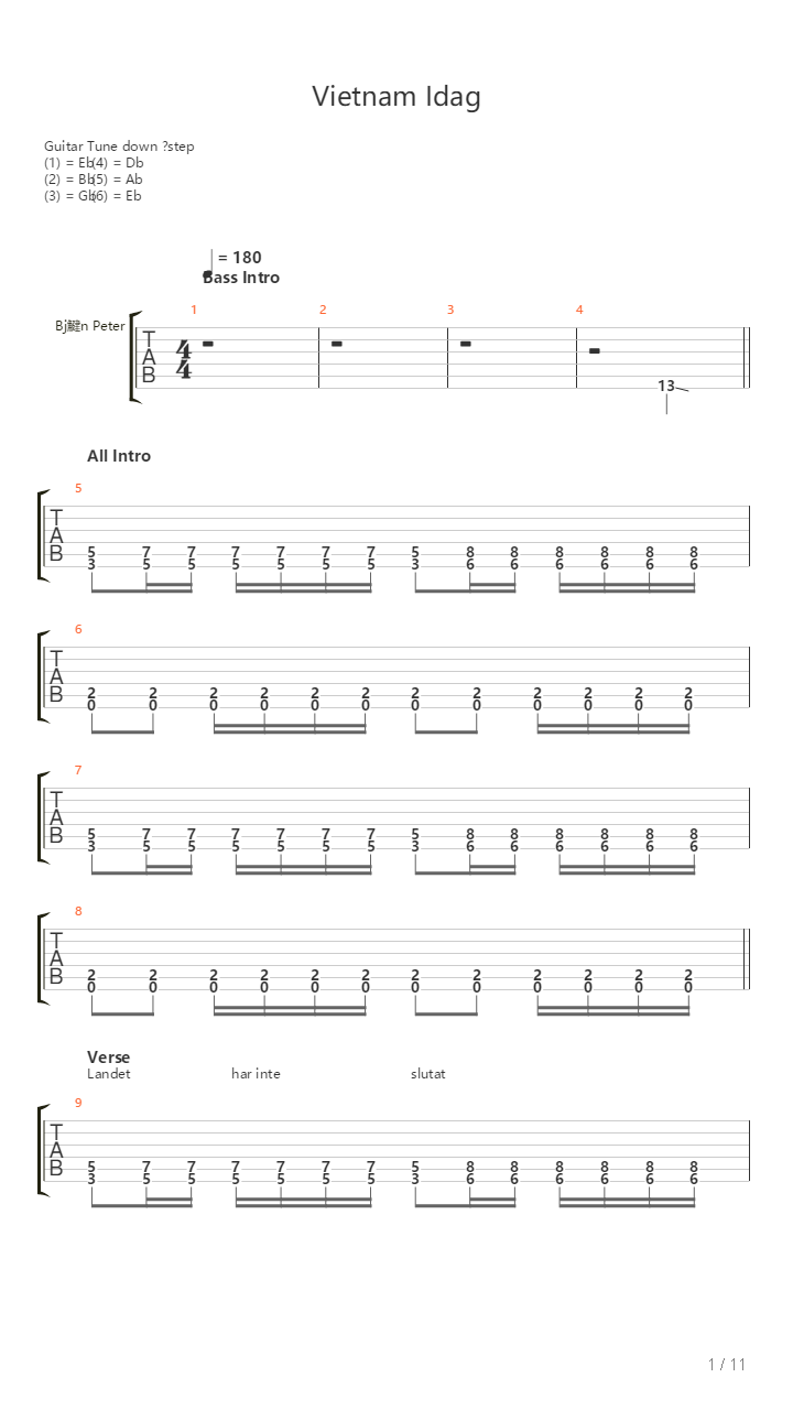 Vietnam Idag吉他谱