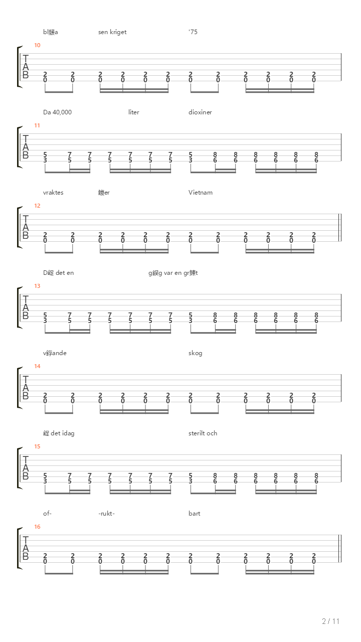 Vietnam Idag吉他谱