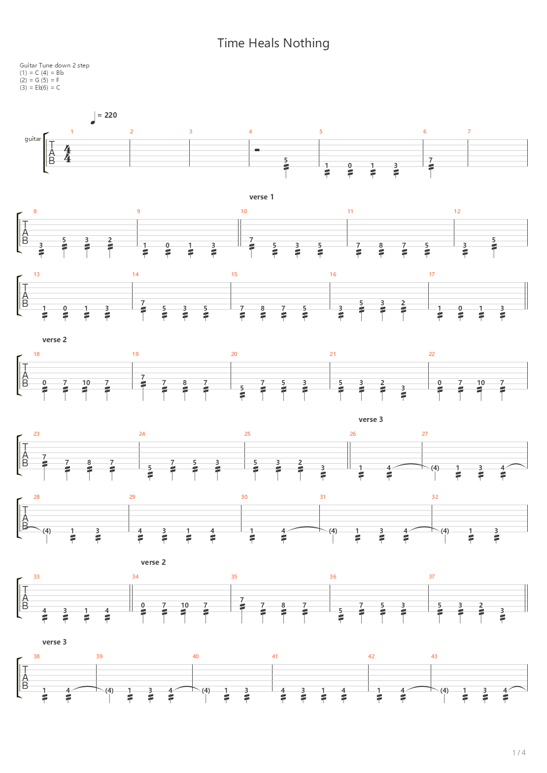 Time Heals Nothing吉他谱