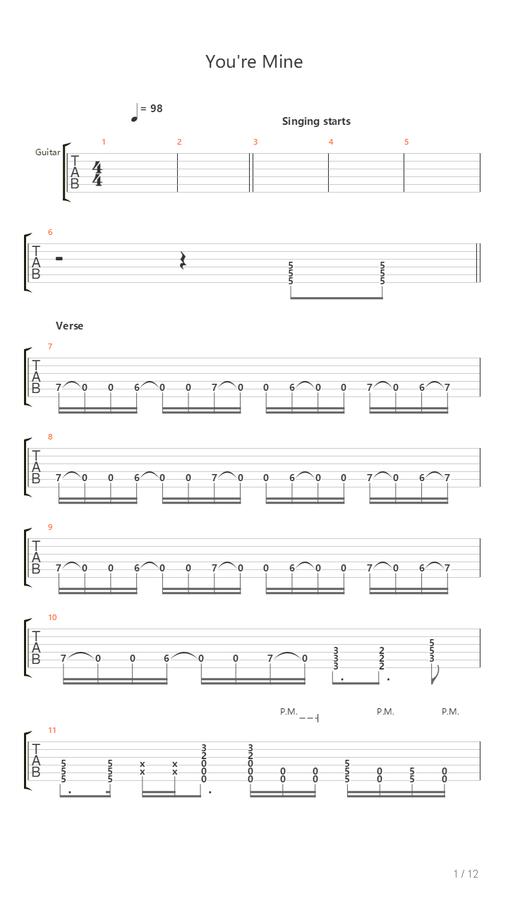 Youre Mine吉他谱
