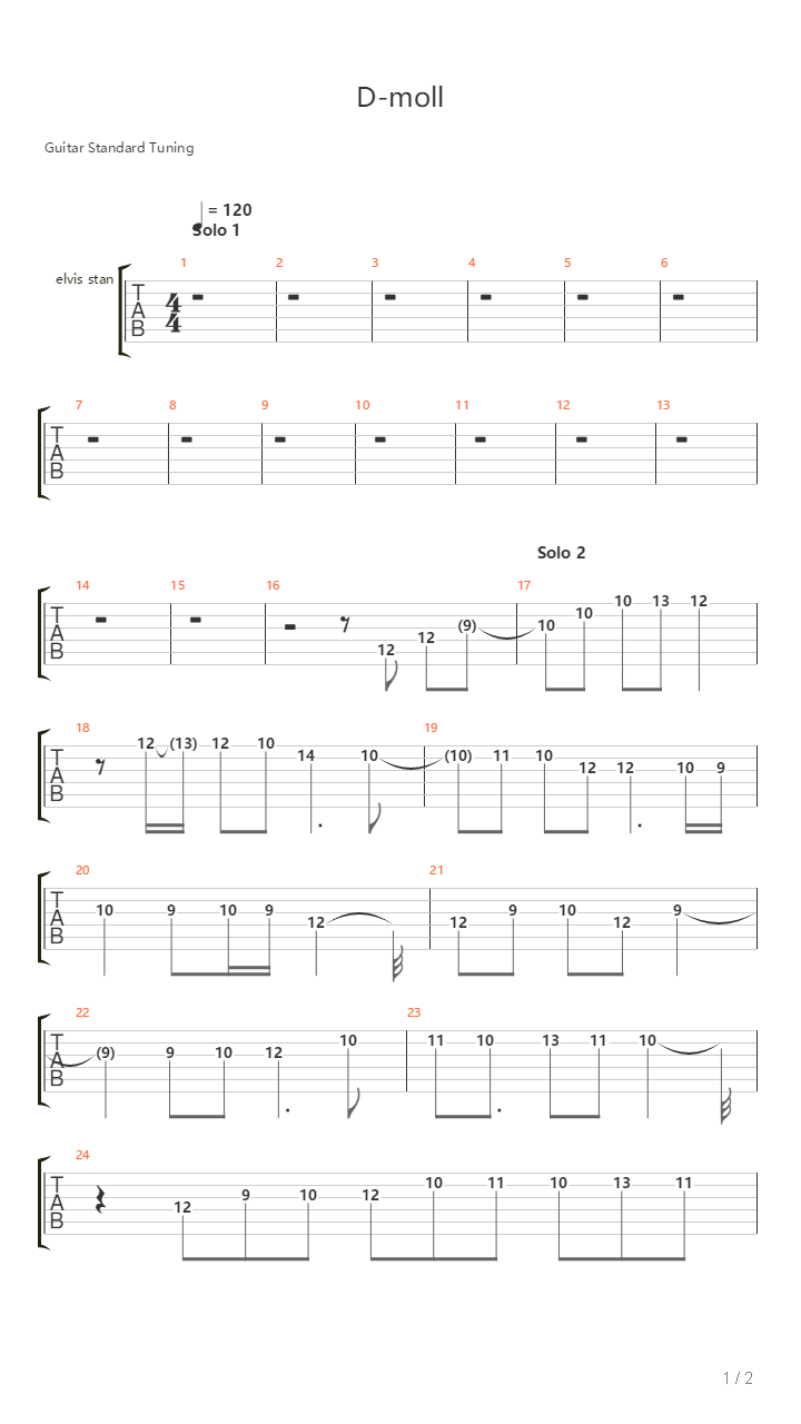 D Mol吉他谱