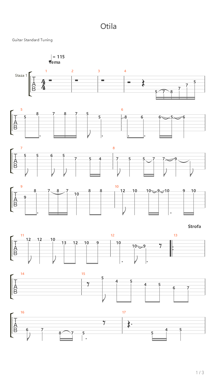 Otilija吉他谱