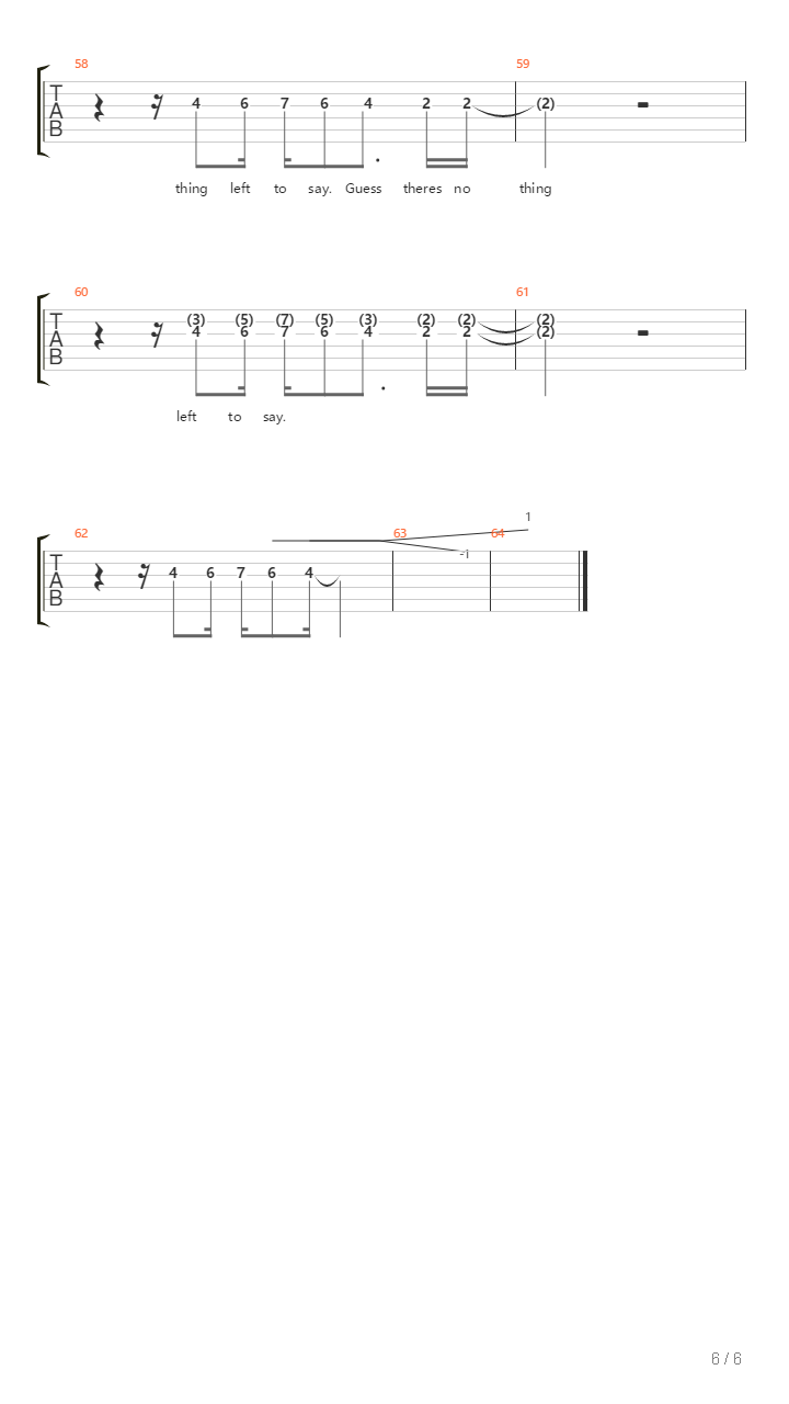 Nothing Left To Say吉他谱