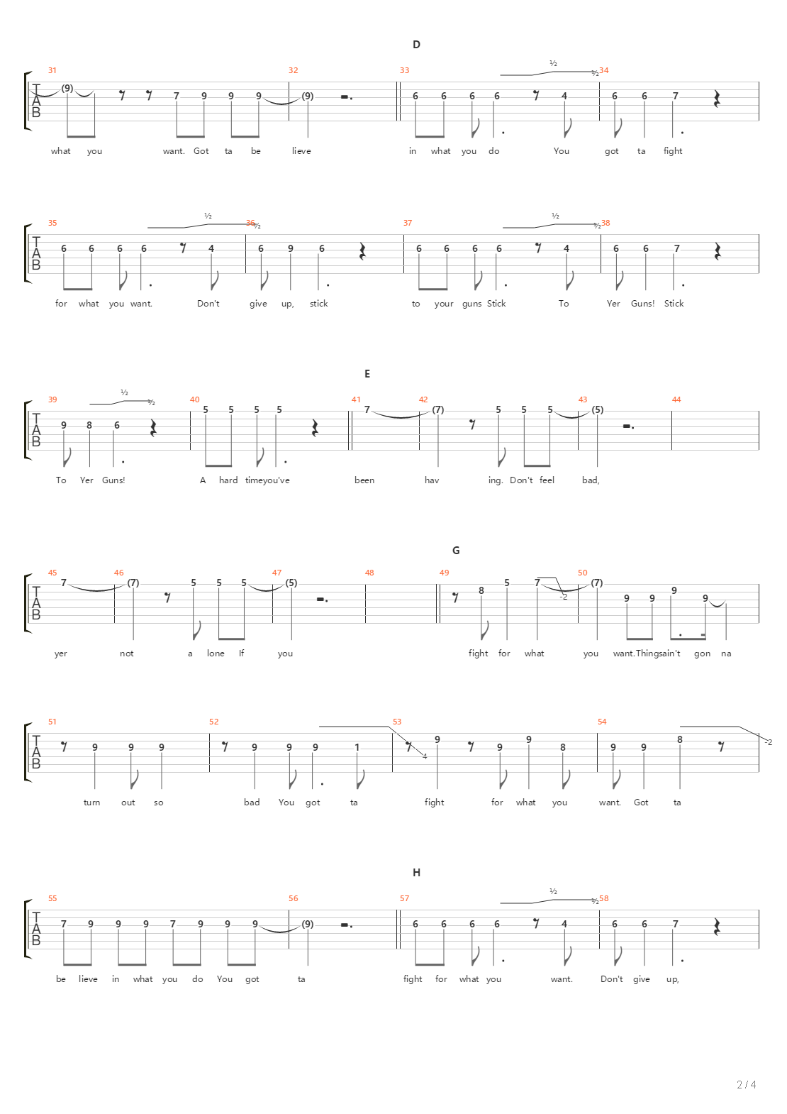 Stick To Your Guns吉他谱