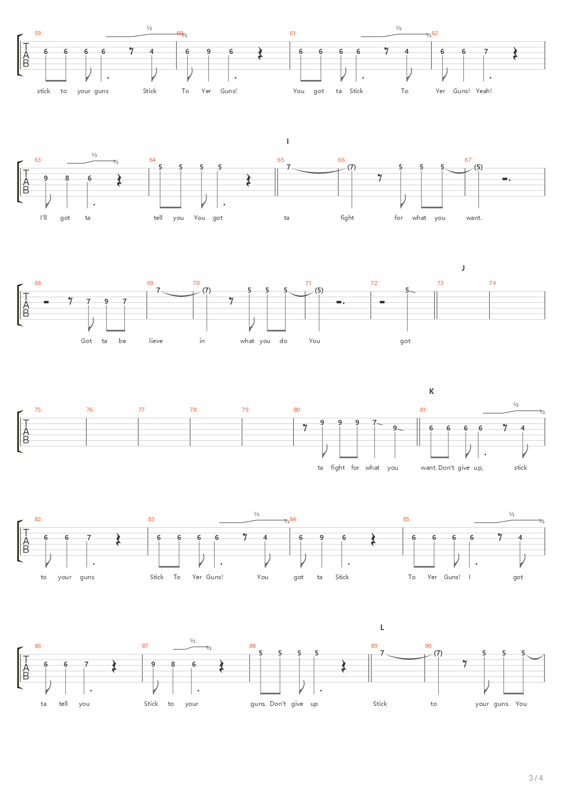 Stick To Your Guns吉他谱