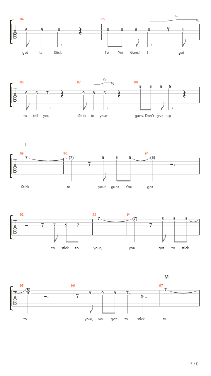 Stick To Your Guns吉他谱