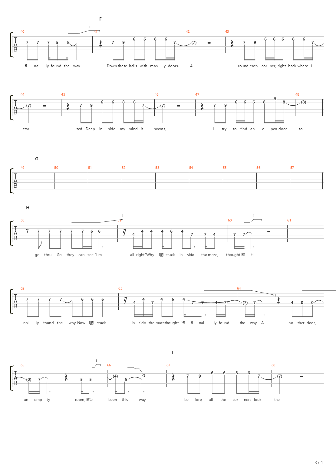 The Maze吉他谱