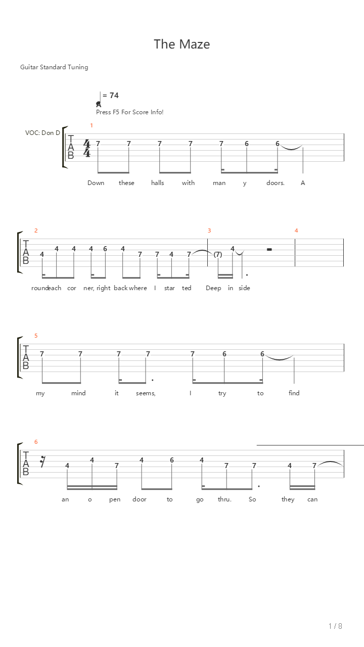 The Maze吉他谱