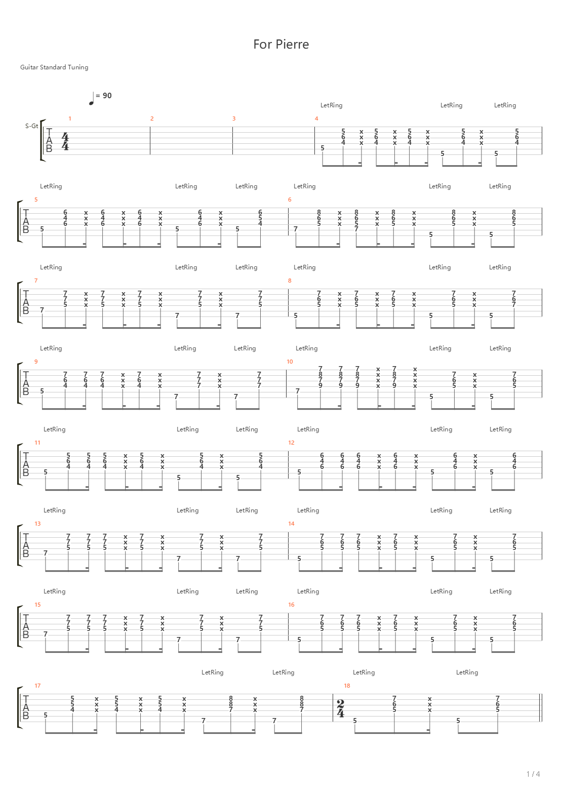 For Pierre吉他谱