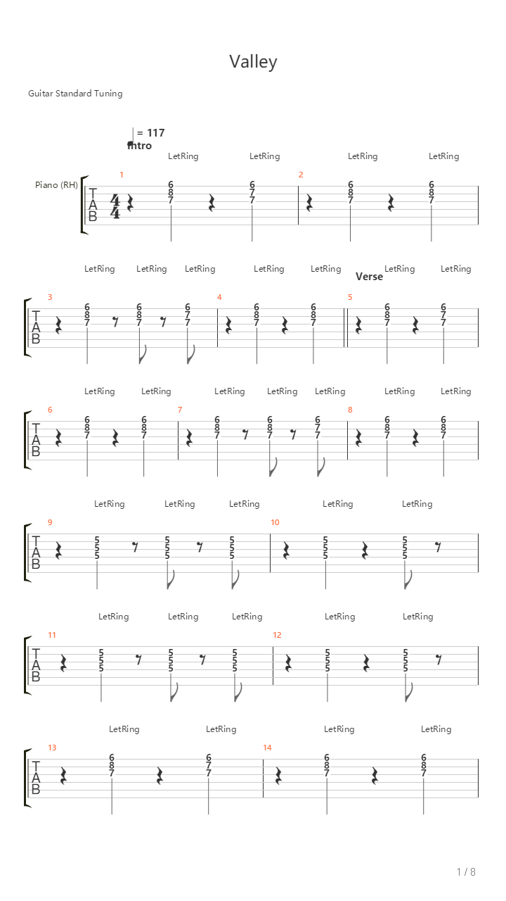 Valley吉他谱