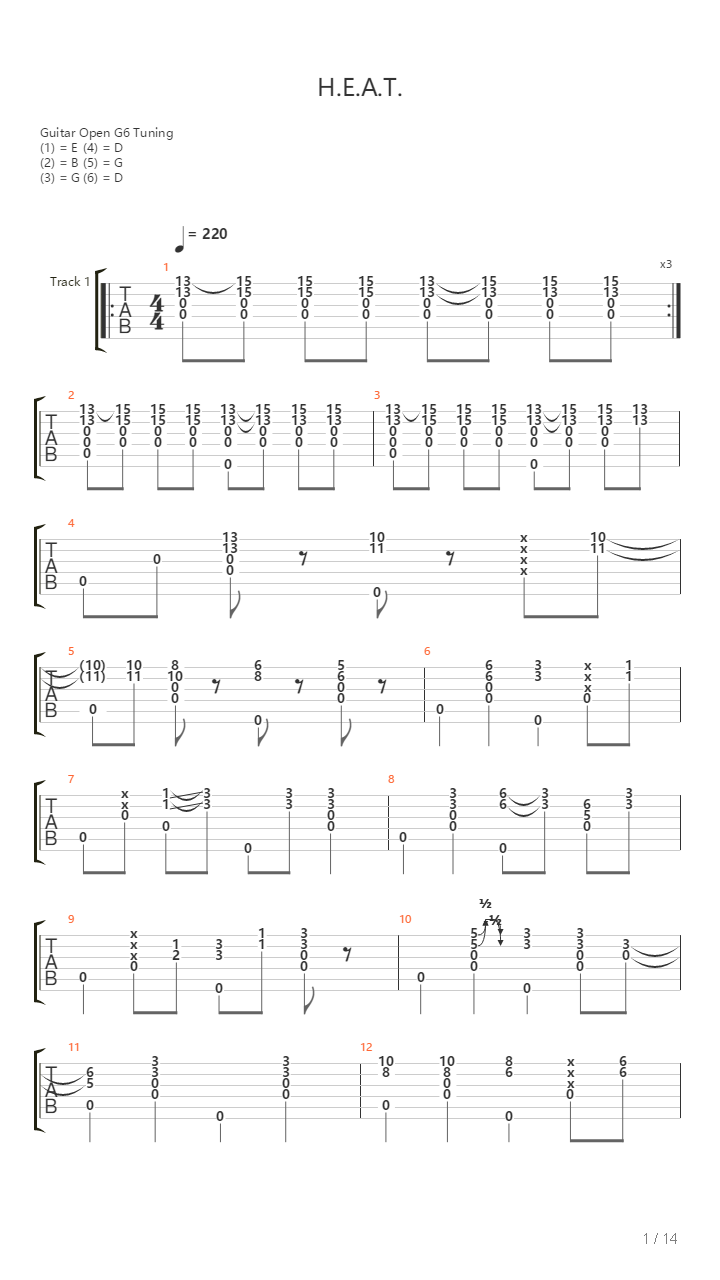 Heat吉他谱