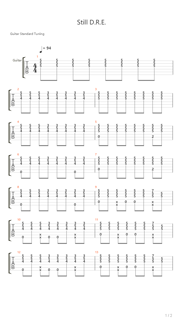 Still Dre吉他谱