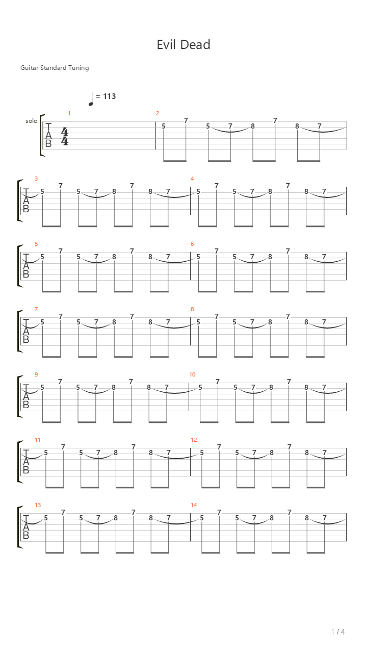 Evil Dead吉他谱
