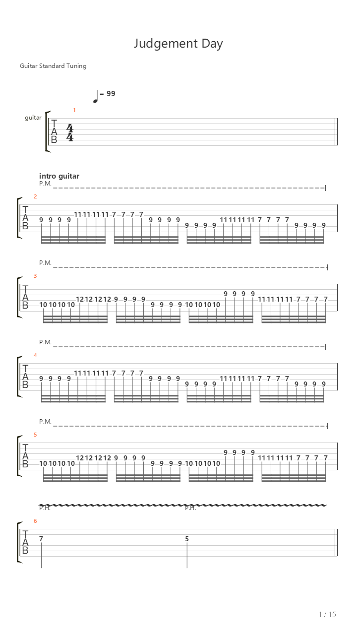Judgement Day吉他谱
