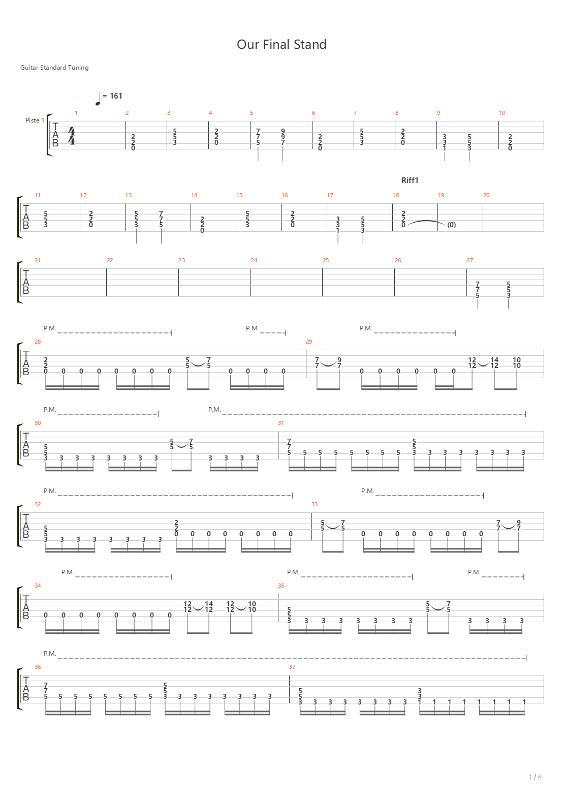Our Final Stand吉他谱
