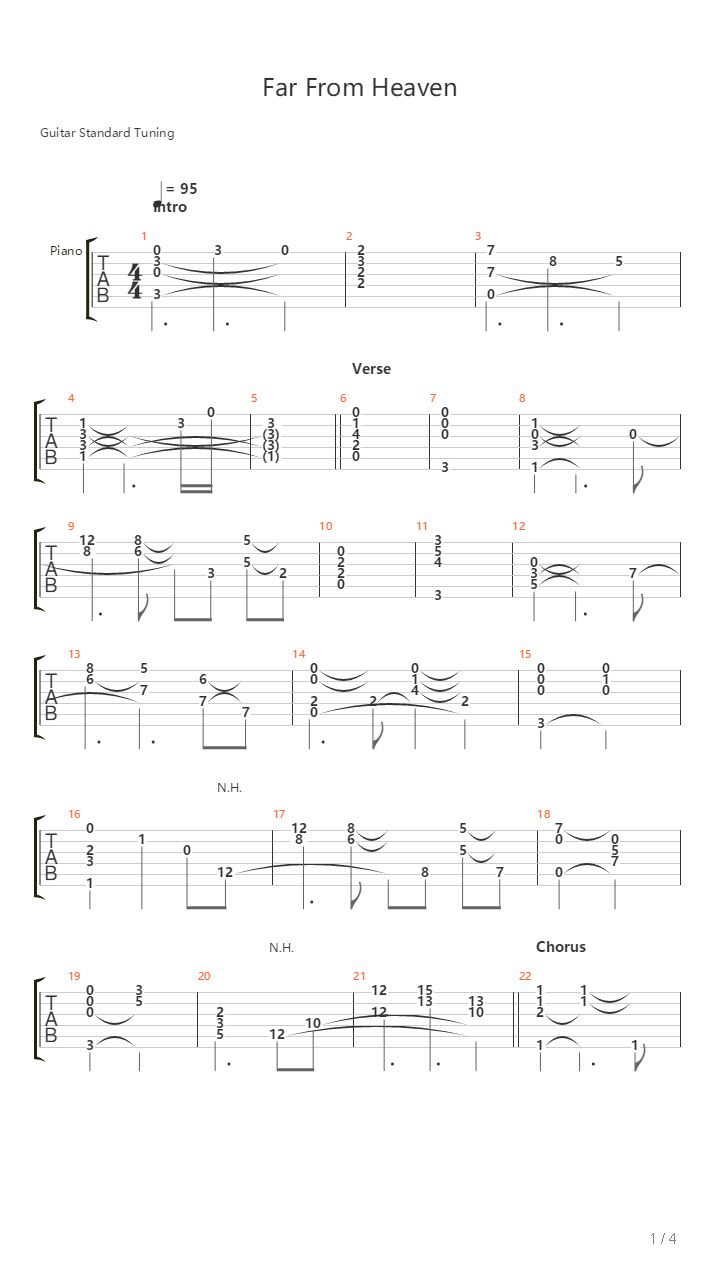 Far From Heaven吉他谱