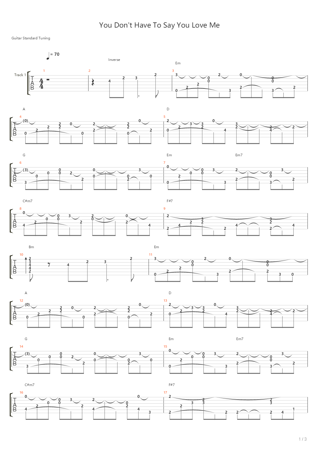 You Dont Have To Say You Love Me吉他谱