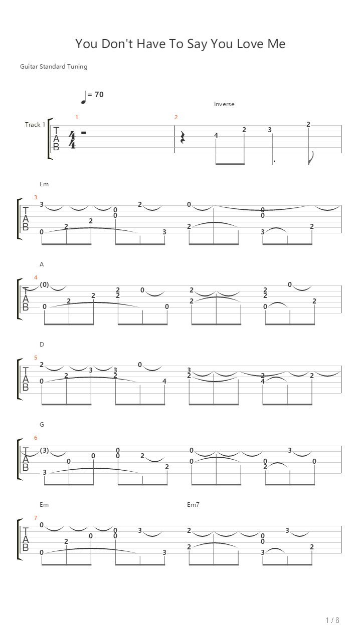 You Dont Have To Say You Love Me吉他谱