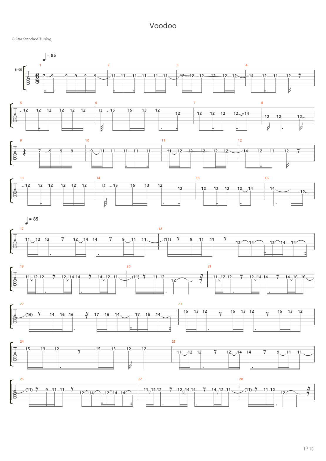 Voodoo吉他谱
