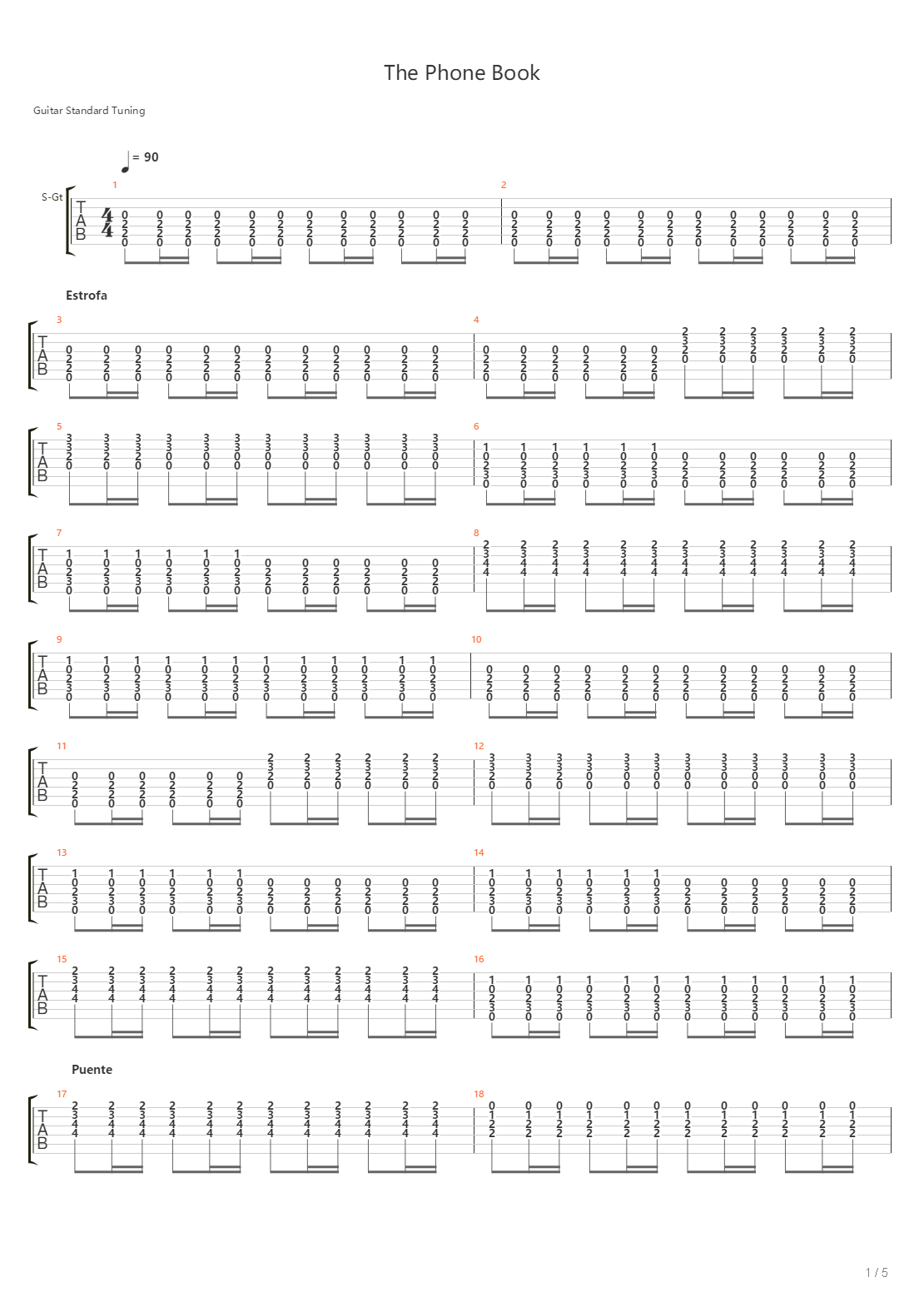 The Phone Book吉他谱