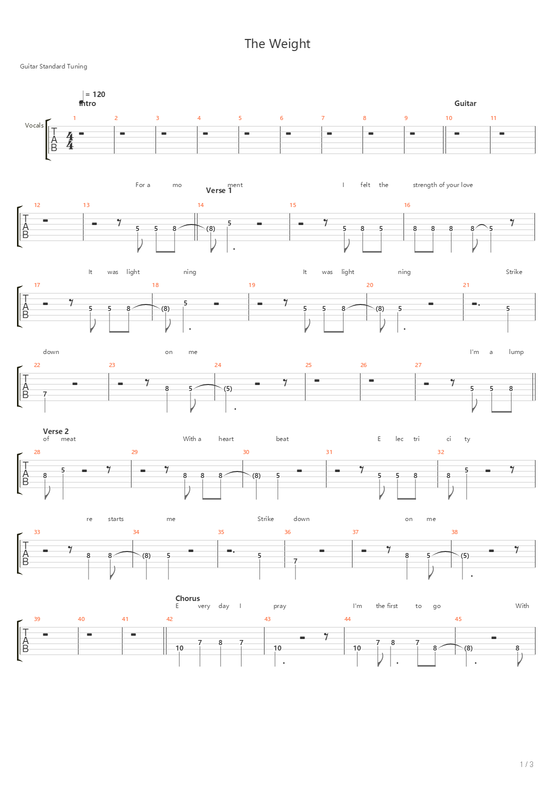 The Weight吉他谱