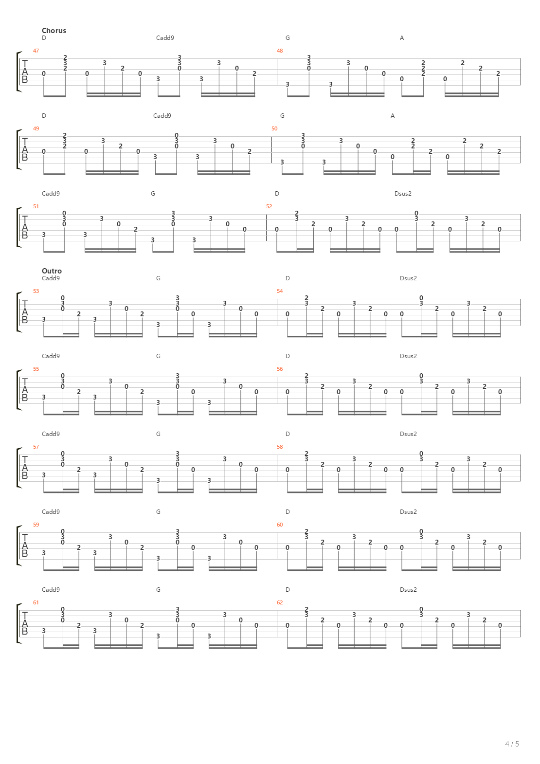 Parallels吉他谱