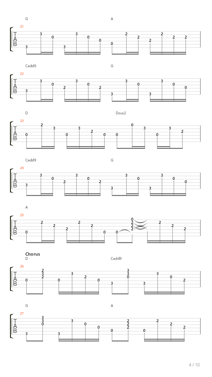 Parallels吉他谱