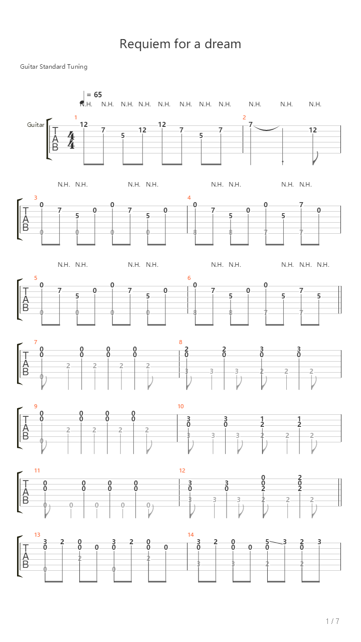 Requiem For A Dream吉他谱