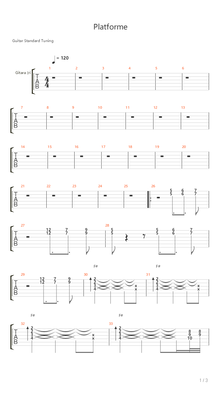 Platforme吉他谱