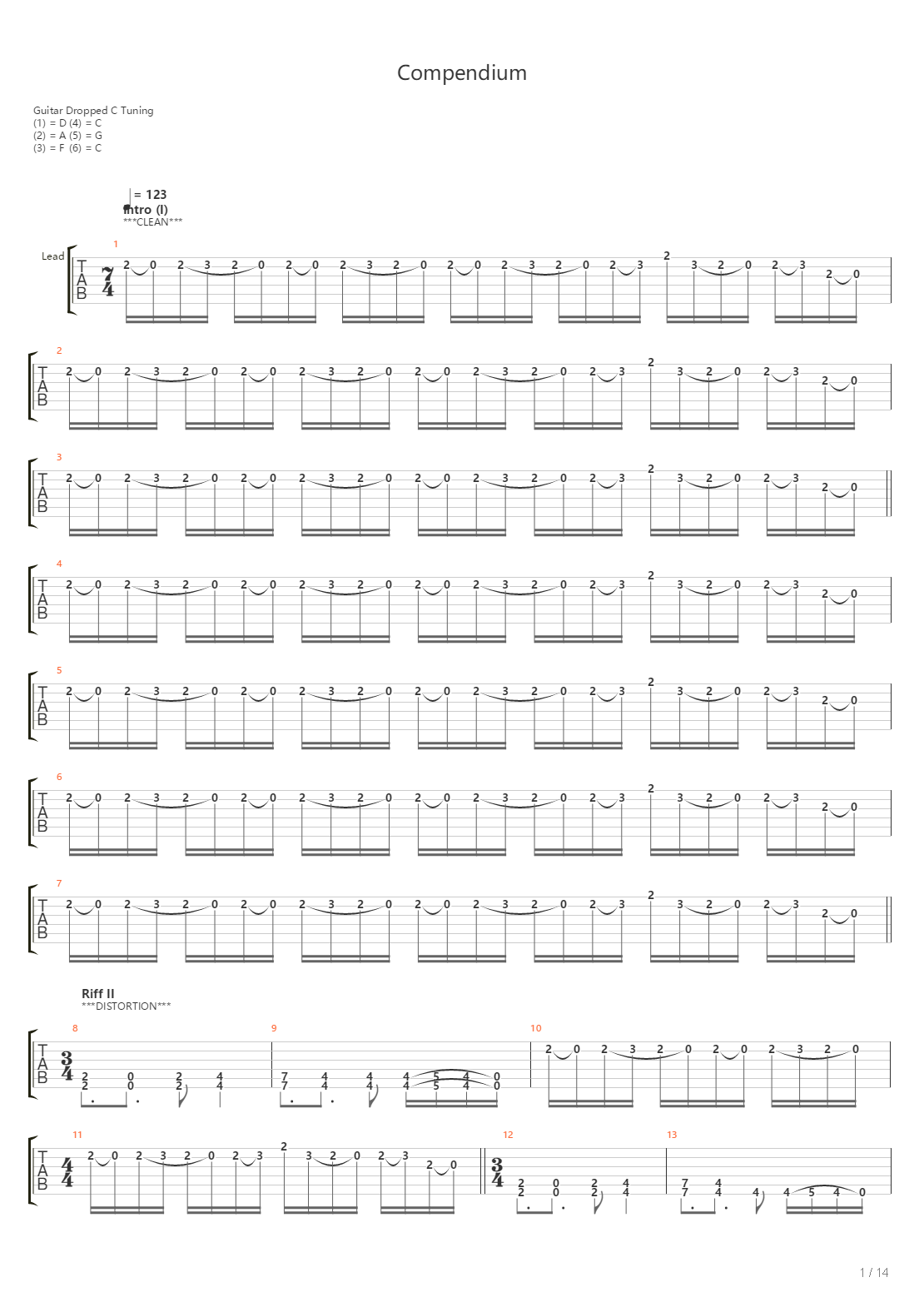 Compendium吉他谱