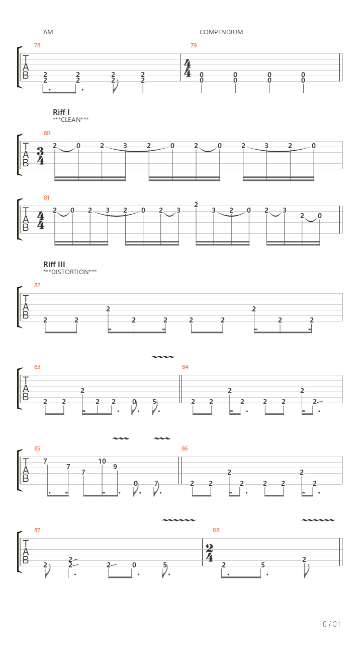 Compendium吉他谱